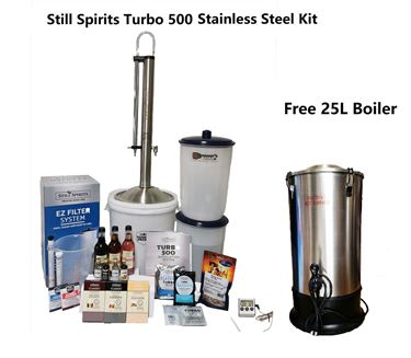 Picture of Still Spirits Turbo 500 Complete Stainless Steel Distillery Kit Free Boiler
