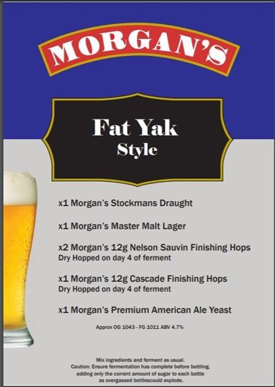 Picture of Morgans Recipe Kit - Fat Yak Pale Ale