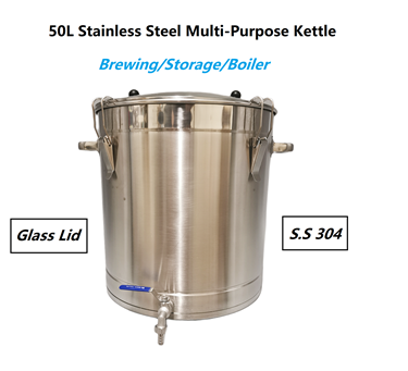 Picture of 50L Stainless steel Kettle /Boiler with Tap & Glass lid