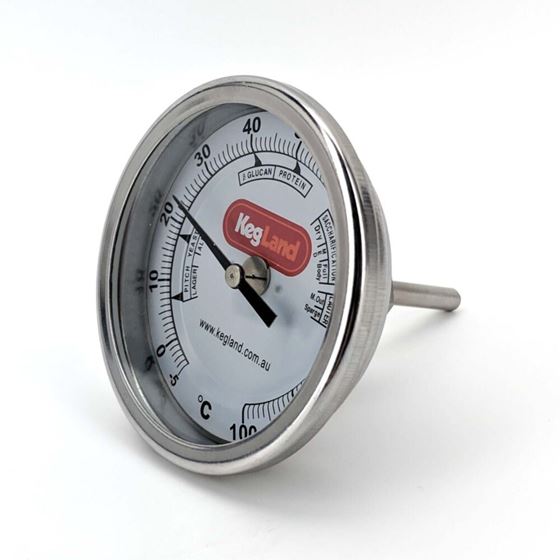 Picture of 3 Inch Dial Weldless Thermometer - Long Stem 132mm