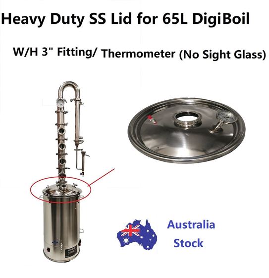 Picture of Heavy-duty Stainless Steel Lid for 65L Digi boiler with 3" ferrule No Sight glass
