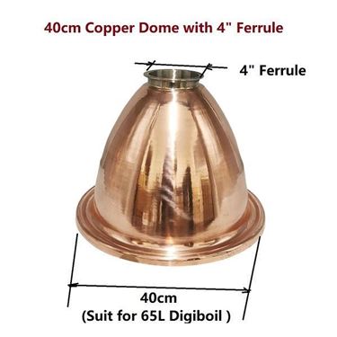 Picture of Large Alembic Copper Dome for 65L Digiboil - 4" Ferrule