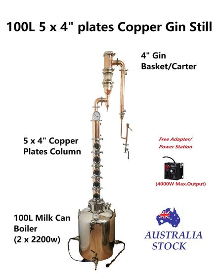 Picture of 100L/240V/4400W 5 x 4" Plates Copper Gin Making Distillery Free power station