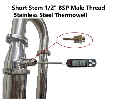 Picture of Short Stem 1/2" BSP Male Thread SS Thermowell