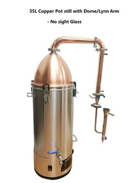 Picture of New 35L Copper Pot still with Alembic Dome and Lynn Arm Kit