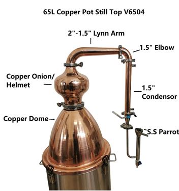 Picture of StillMate 65L Copper Pot Still Top - V6504
