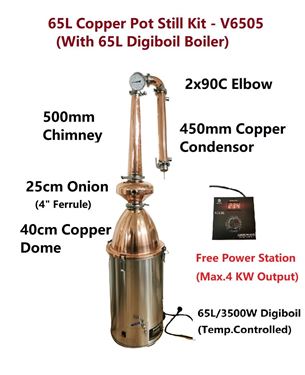 Picture of StillMate 65L Copper Pot Still  - V6505 (With boiler)