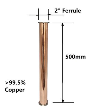Picture of 2"x 500mm Copper Tri-clover  Straight Pipe