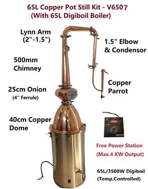 Picture of StillMate 65L Copper Pot Still  - V6507 (With boiler)
