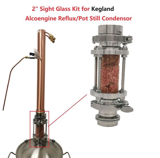 Picture of New Stainless steel 2“ Sight glass Extension Kit Kegland Alcoengine still