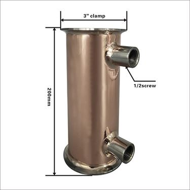 Picture of 3" x 200mm Copper Condensor/Dephlegmator