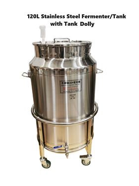 Picture of 125L Full stainless steel Fermenter/Storage Tank with SS Dolly