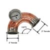Picture of 2 Inch Copper 135C Elbow with Thermometer fitting & Thermometer