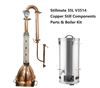 Picture of Stillmate 35L 2" x 4 Plates Crystal Clear Copper dome Condensor & Boiler Kit V3514 Full Kit